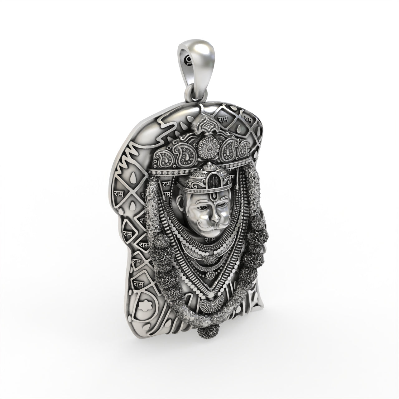 925 Sterling Silver Bhurakhiya Hanuman Pendant