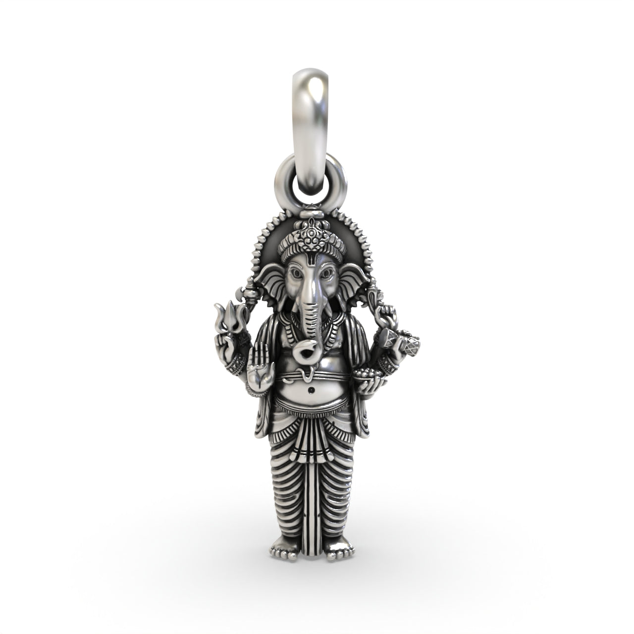 Silver Standing Ganesh Pendant