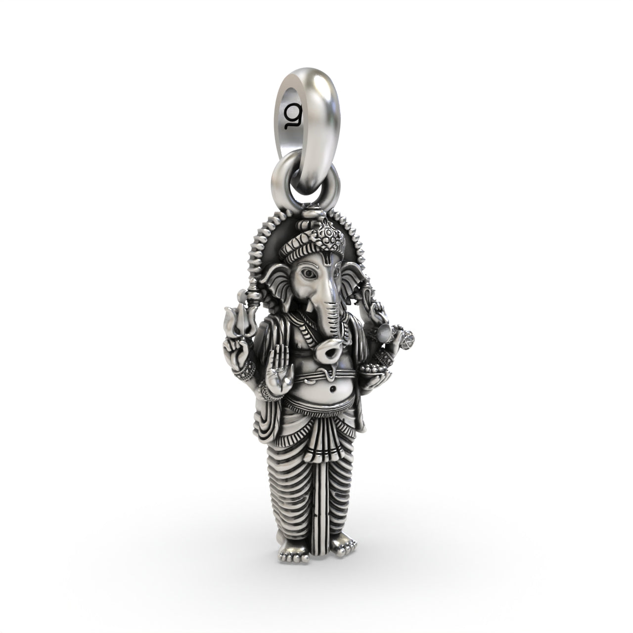 Silver Standing Ganesh Pendant