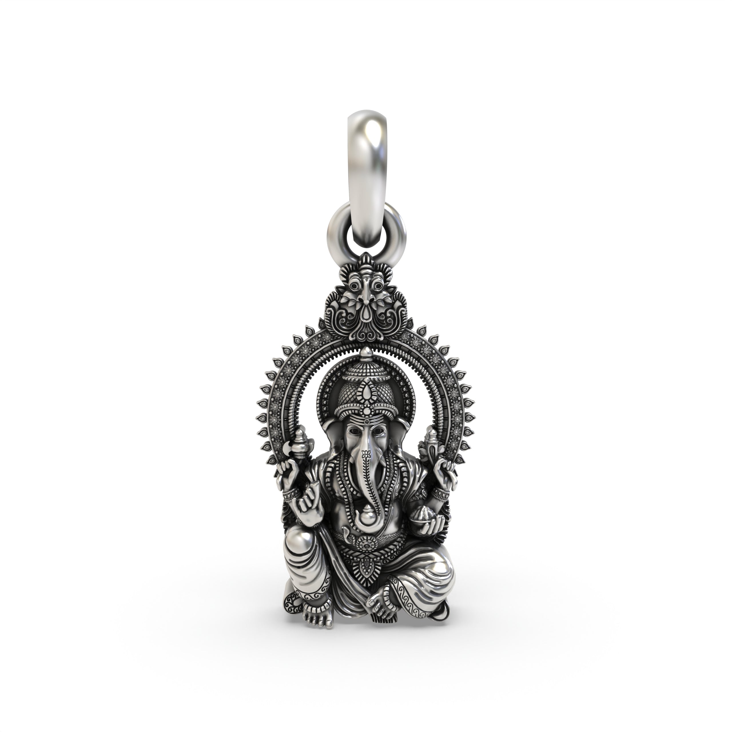 Silver Vakratunda Ganesh Pendant