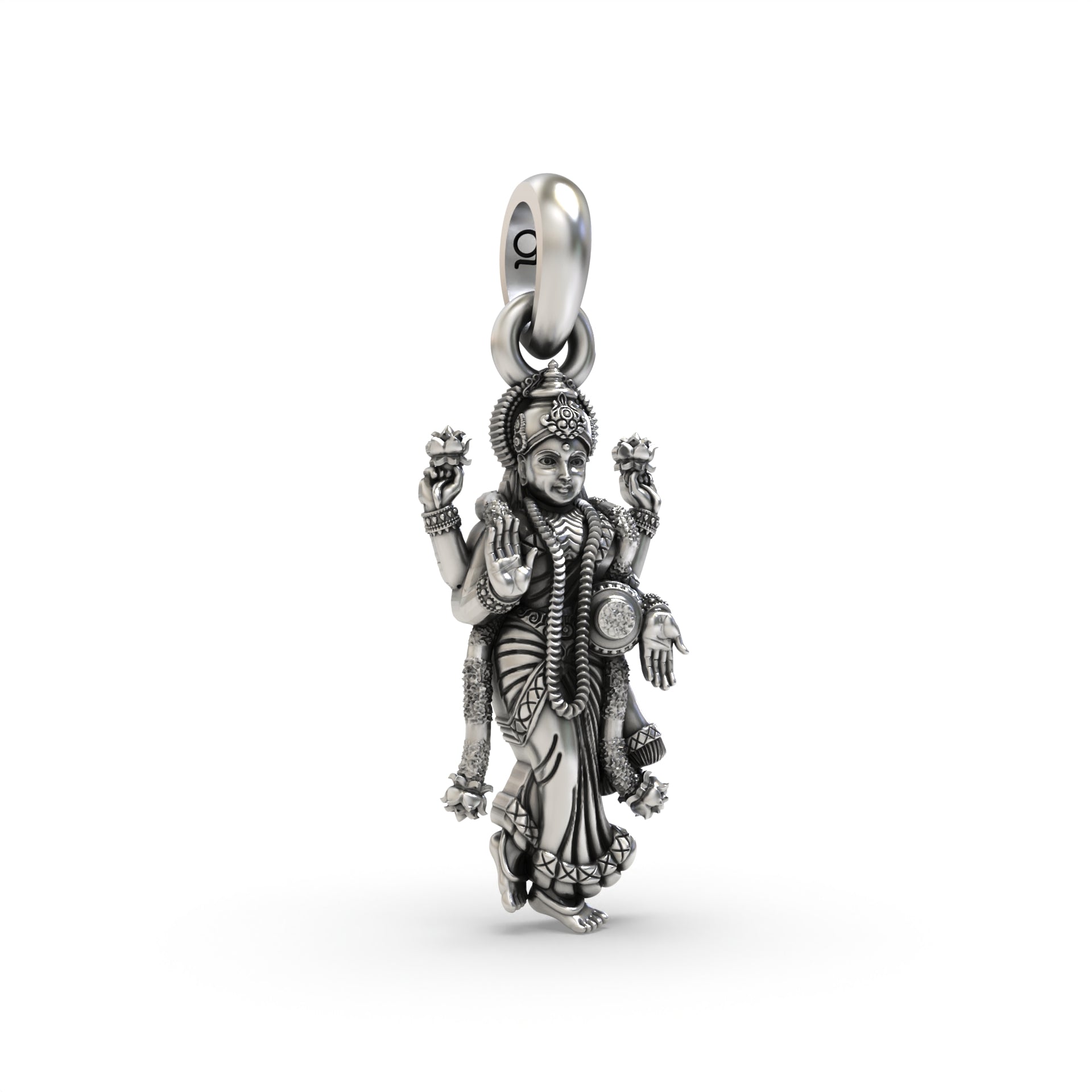 Silver Standing Lakshmi Pendant