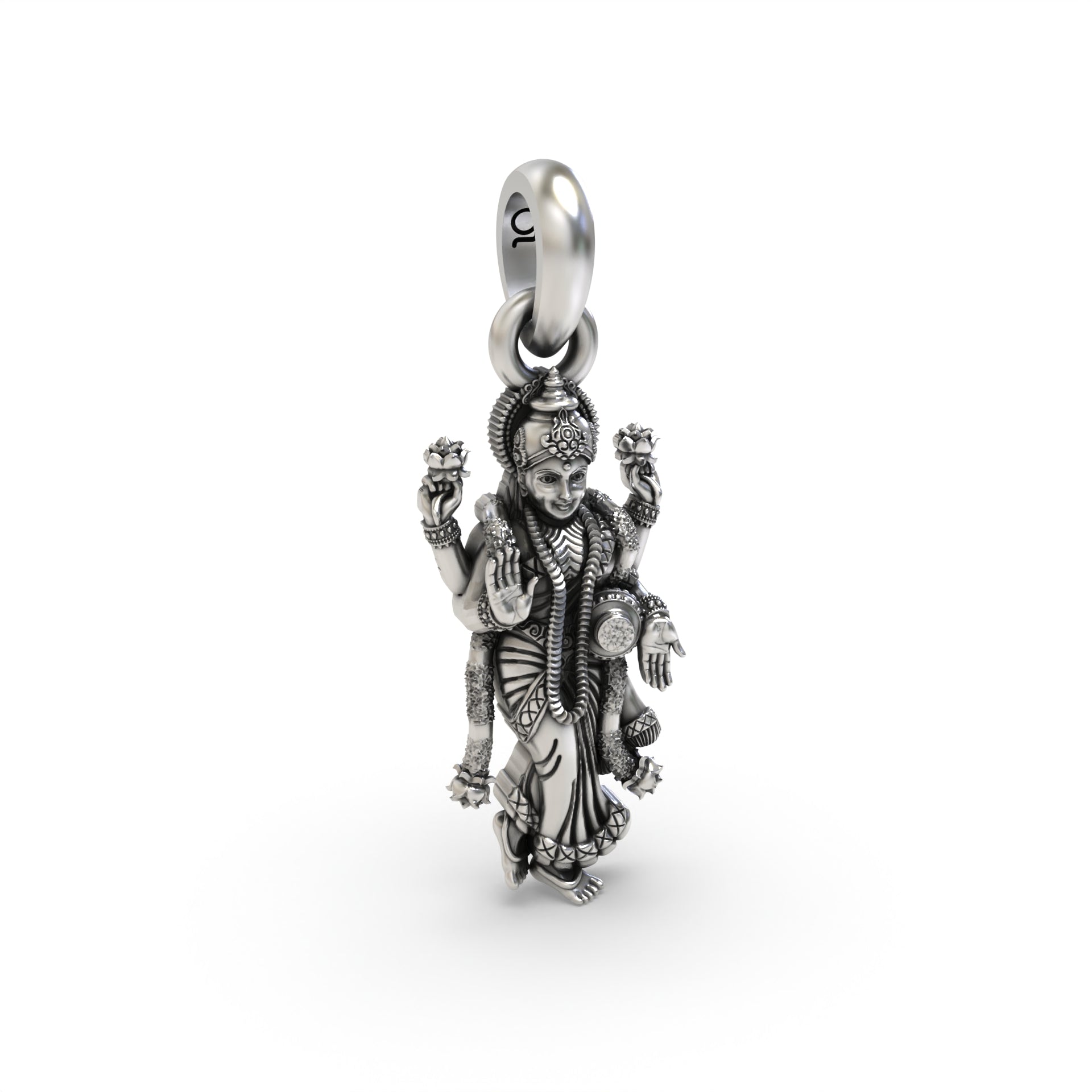 Silver Standing Lakshmi Pendant