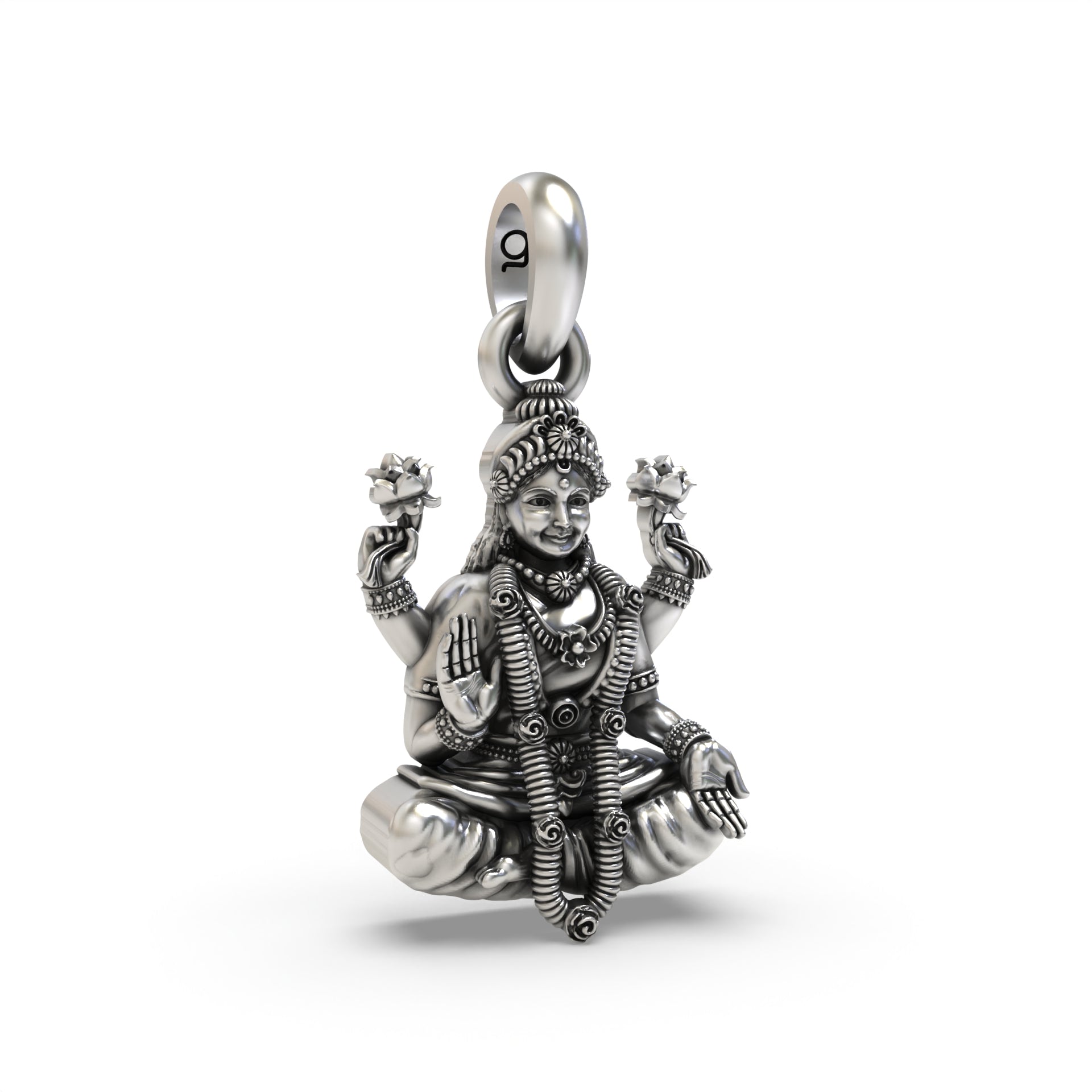 Sterling Silver Lakshmi Pendant - Invoking Prosperity and Blessings