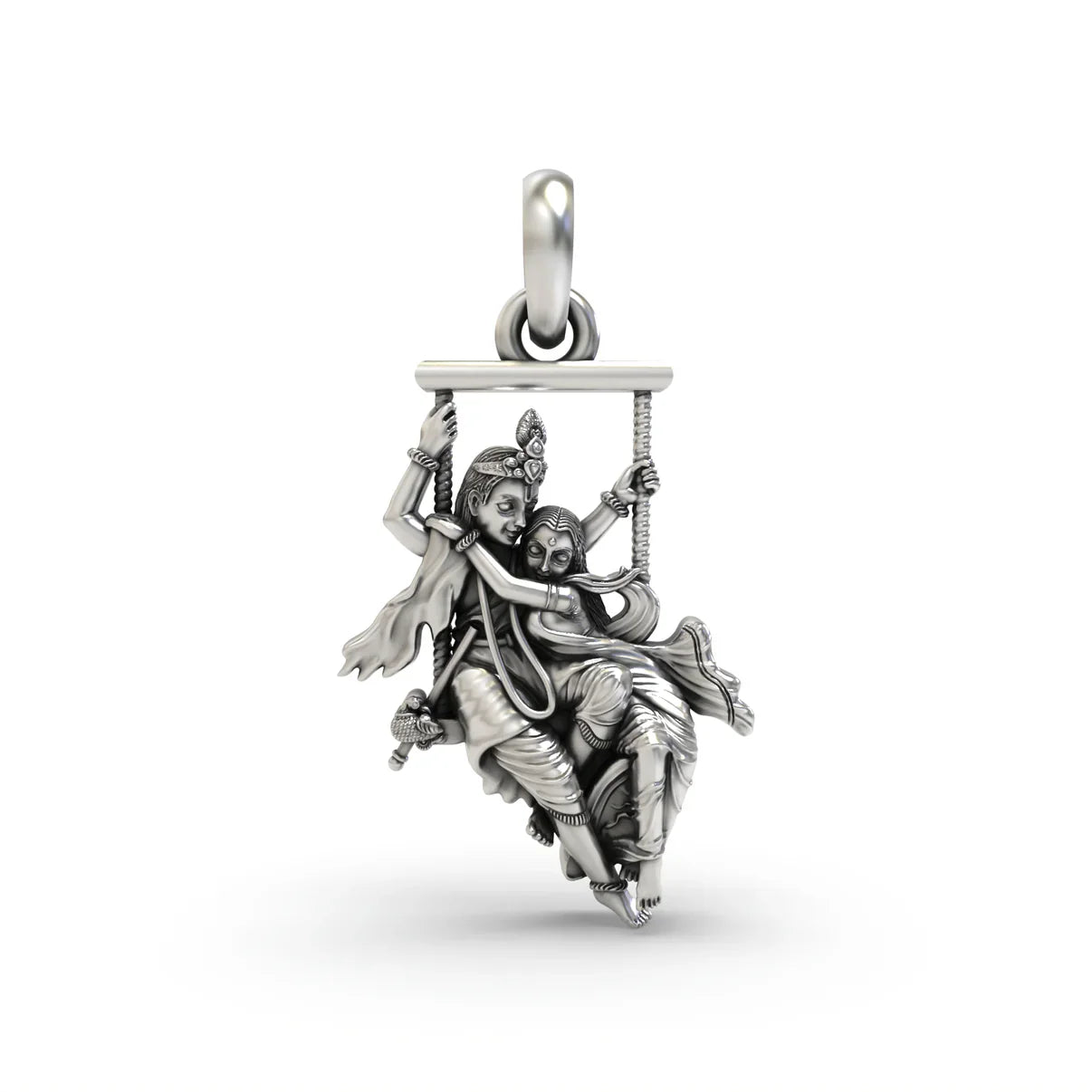 Radha krishna on a swing pendant