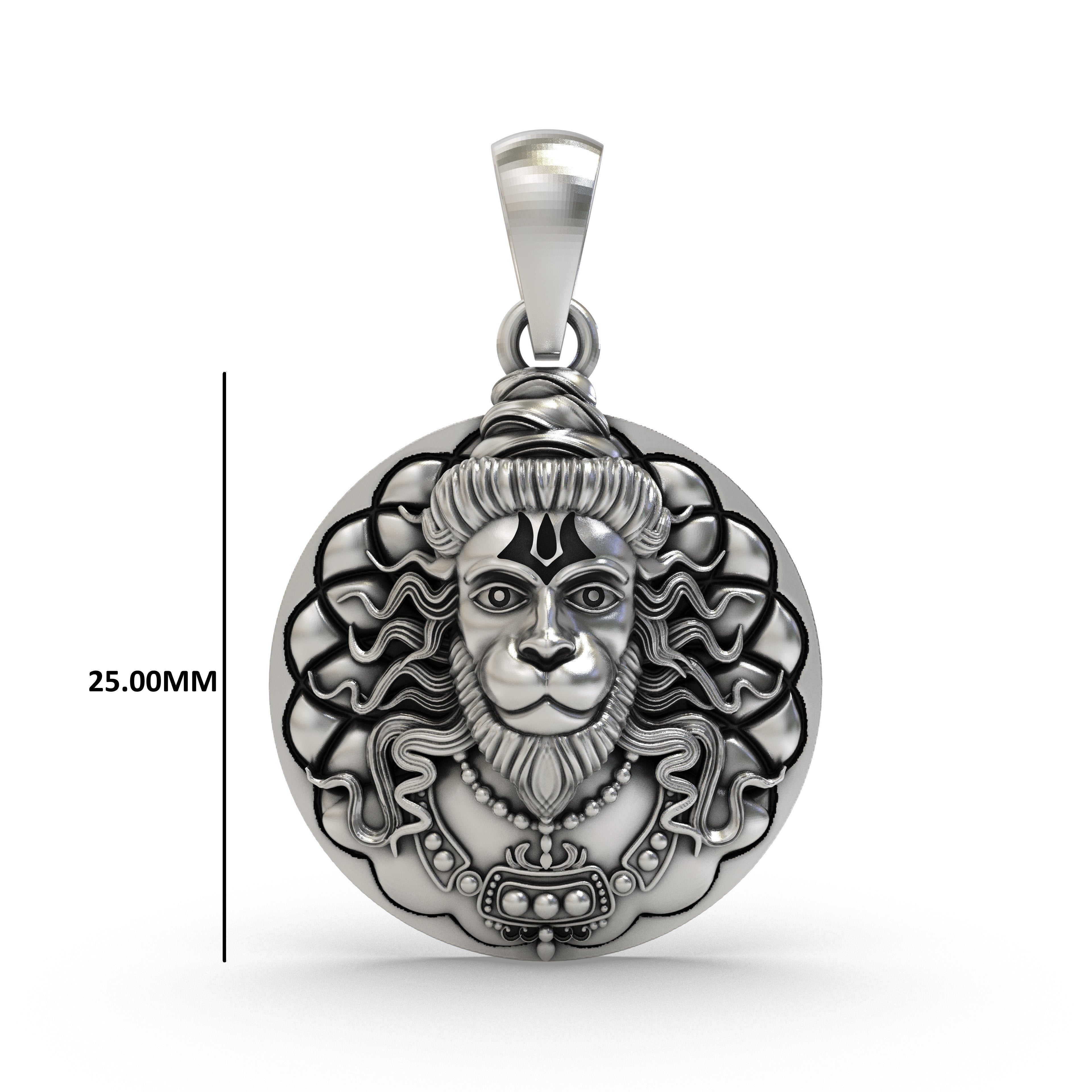 Silver Hanuman Coin Pendant - 925 Sterling Silver Spiritual Jewelry for Devotion & Protection