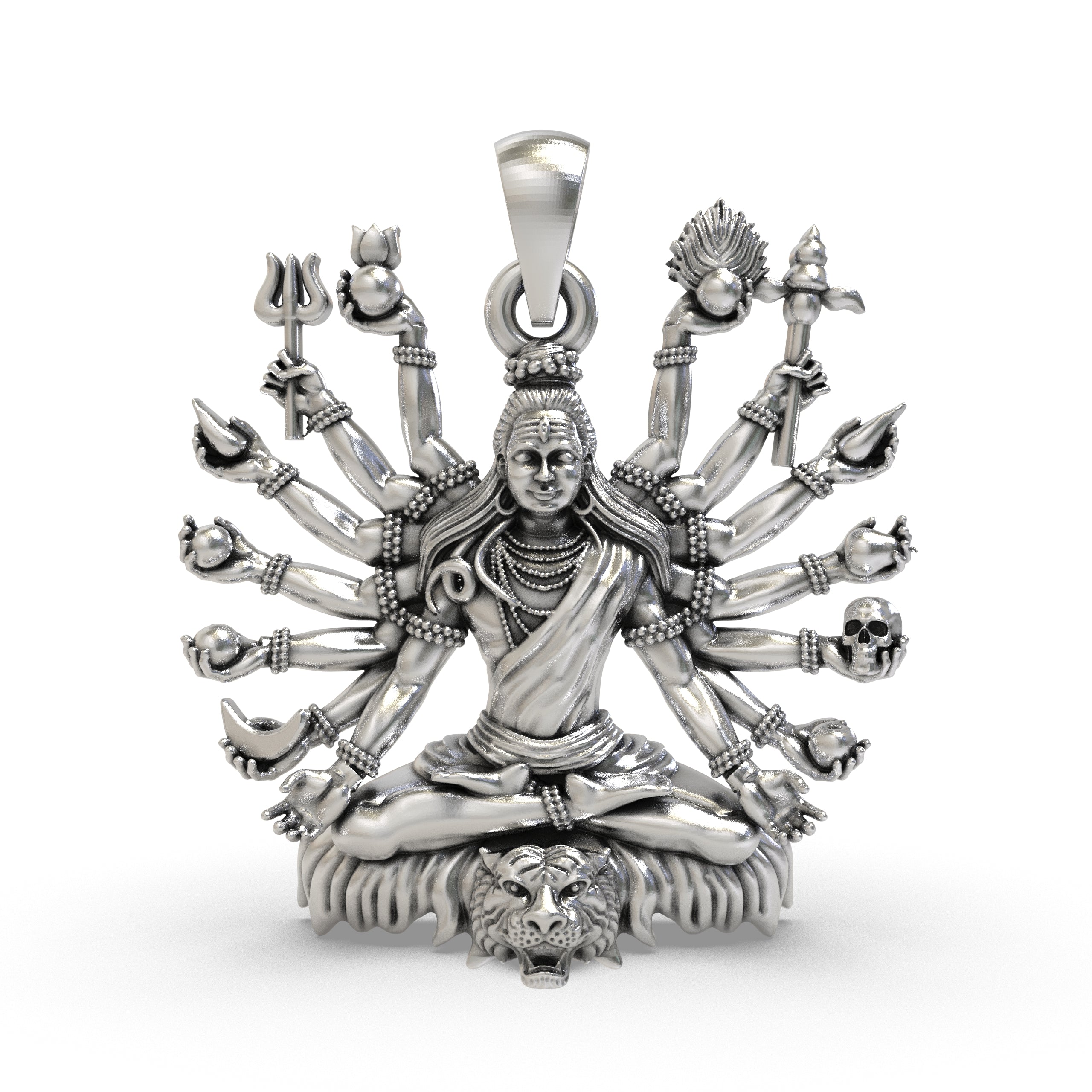 Silver Shiva Mudra Pendants for Meditation