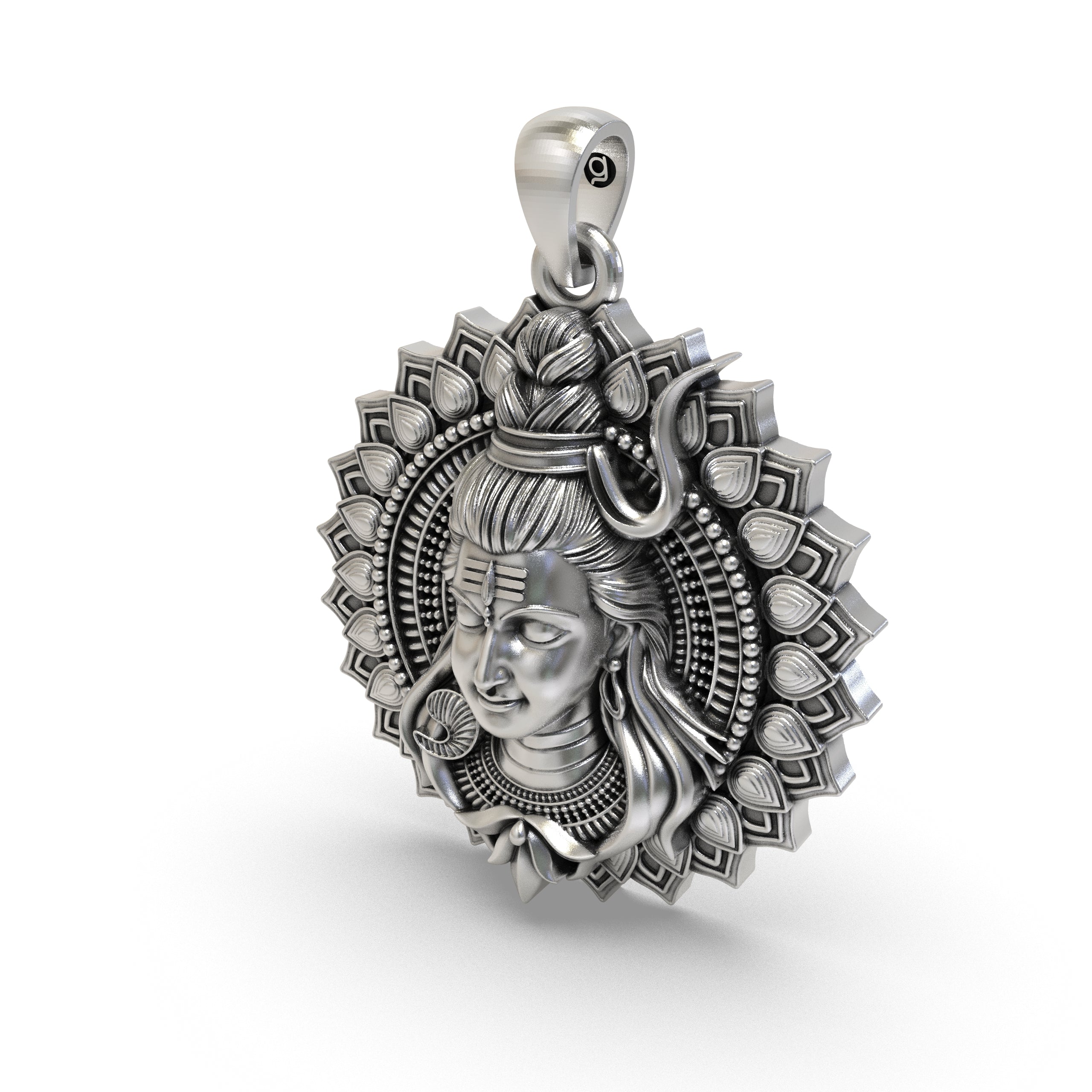 925 Silver Shiva Face Pendant